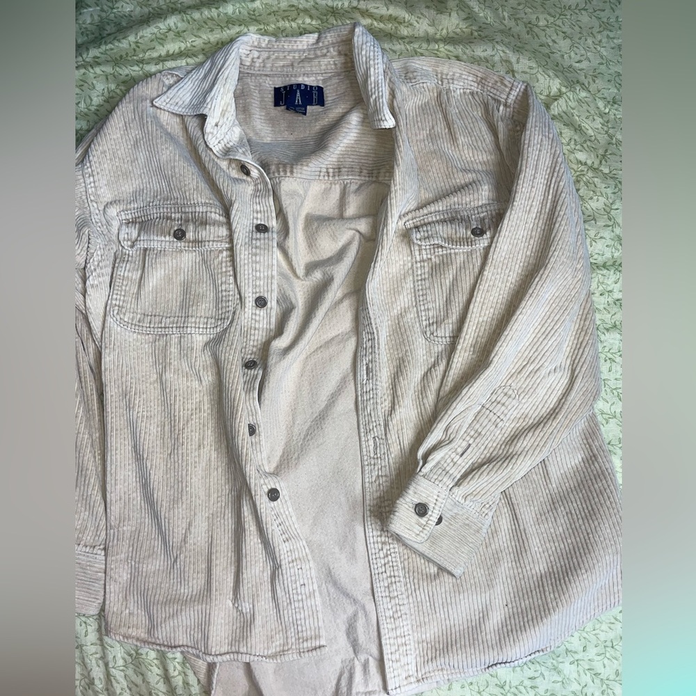 Studio Jab cream/tan corduroy button up